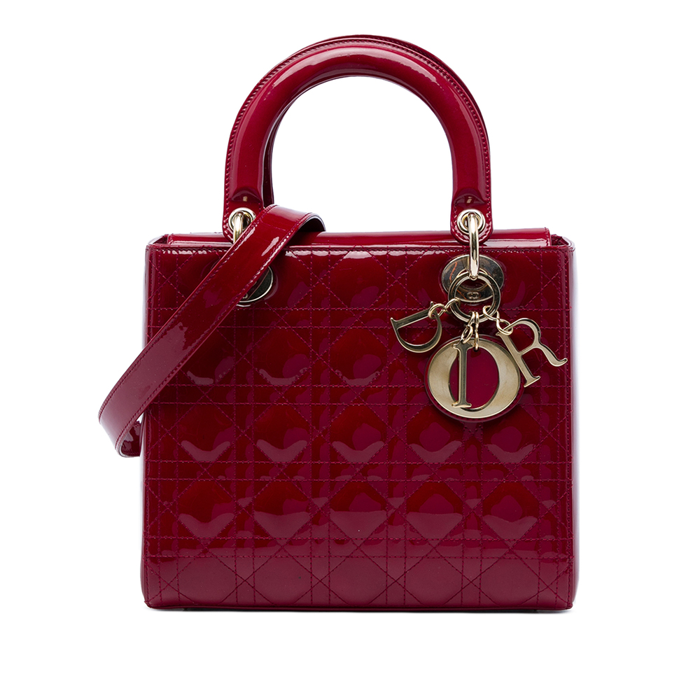 Pre-Loved Dior Medium Patent Cannage Lady Dior